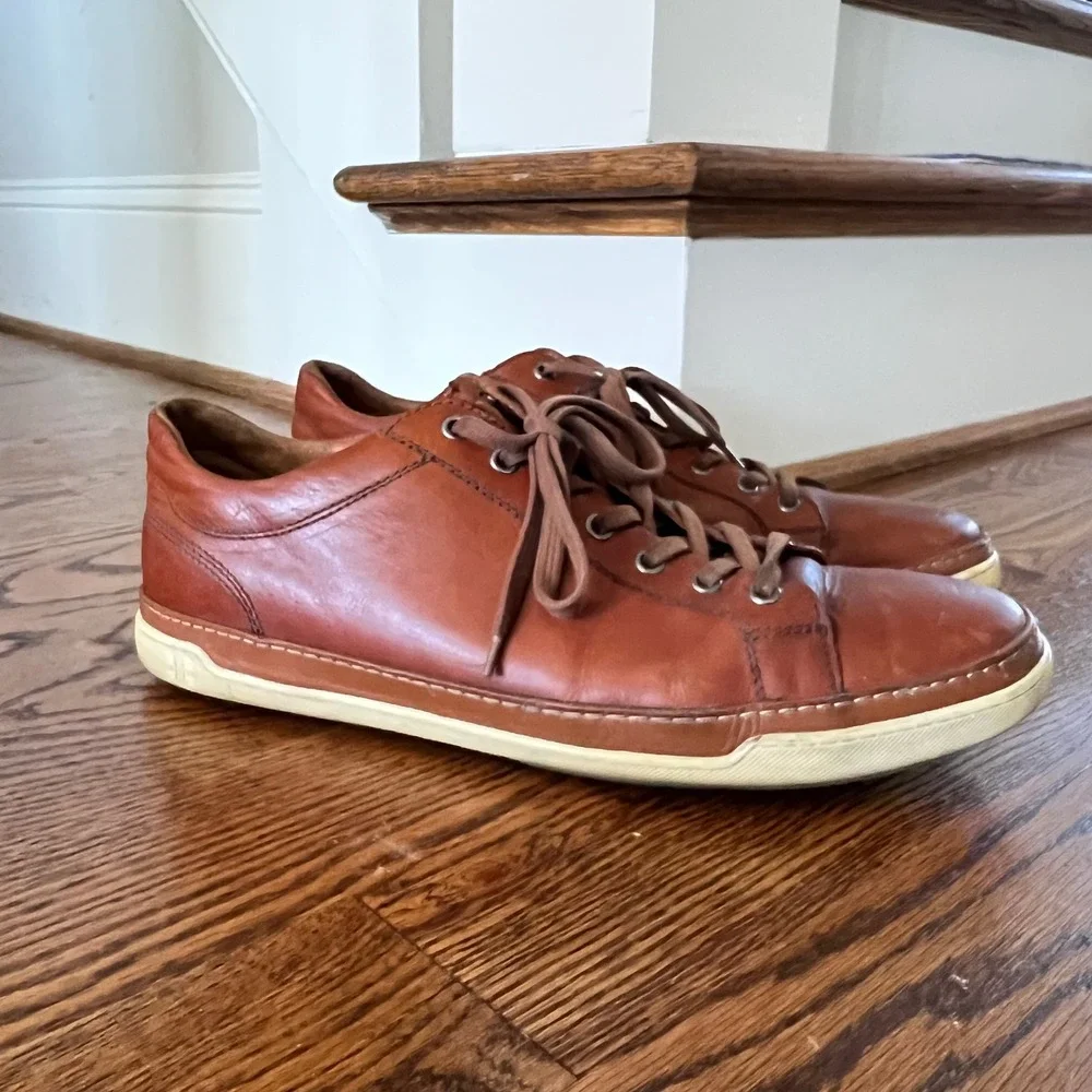 Allen Edmonds Porter Mens Leather Sneakers Brown Derby‎ Shoes Portugal MSRP $350